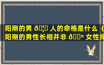 阳刚的男 🦊 人的命格是什么（阳刚的男性长相并非 🐺 女性择偶标准）